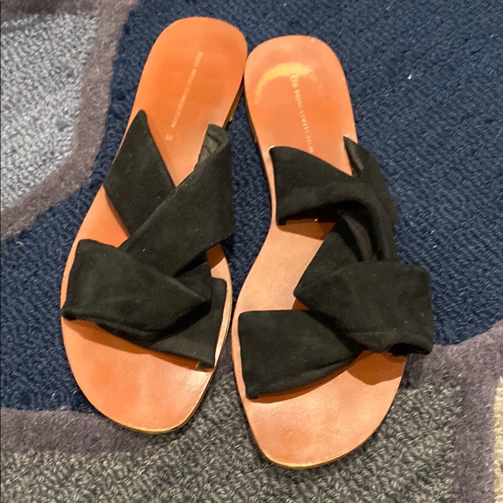 Zara Black Sandals with Crossed Straps
